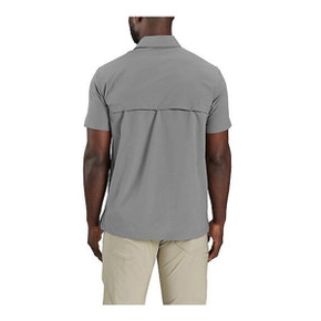 Force Sun Defender Relaxed Fit Lightweight Short-Sleeve Shirt Back Image in Steel