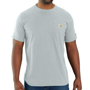 Carhartt Force Relaxed Fit Midweight Short Sleeve Pocket Shirt Image In Dew Drop