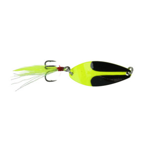 Strike King Mr. Crappie Jack Knife Spoon Fishing Lure Image in Tuxedo Black Chartreuse