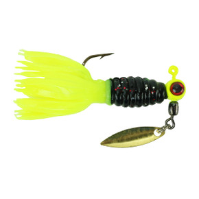 Strike King Sausage Head Spin Pre-Rigged Crappie Thunder Image in Tuxedo Black Chartreuse