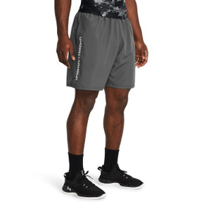 Under Armour Woven Wordmark Shorts Image in Castlerock White