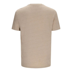 Simms Stacked Logo Bass T-Shirt Back Image in Oatmeal Heather