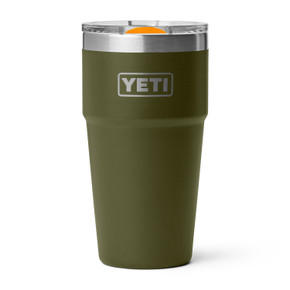 Yeti Rambler 20 oz. Stackable Cup with MagSlider Lid Image in Olive/King Crab Orange
