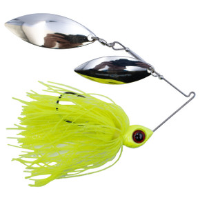 Head Hunter Lures Nasty Double Willow Spinnerbait in Chartreuse Glitter