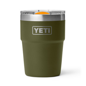 Yeti Rambler 16 oz. Stackable Cup with Magslider Lid Single Image in Olive/King Crab Orange