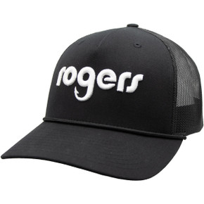 Rogers 5 Panel Mesh Back Hat with Rope Image in Black