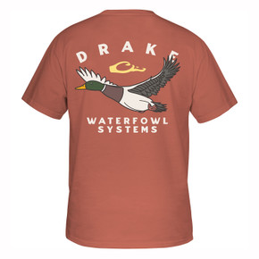 Drake Waterfowl Retro Mallard Short Sleeve Tee Image in Terra Cotta