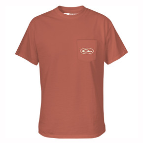 Drake Waterfowl Retro Mallard Short Sleeve Tee Front Image in Terra Cotta