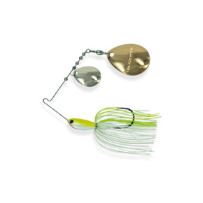 Image of the Duckett Fishing BD Waterslash Double Colorado Spinnerbait in White Chartreuse