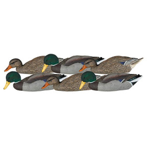 Dakota Decoys X-Treme Mallard Duck Skimmers with Flocked Heads, 6 Pack Image