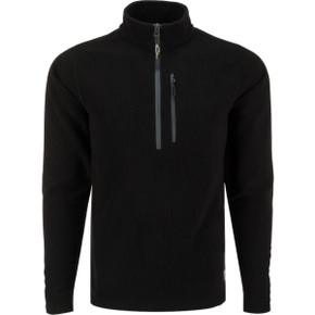 Drake Fall River Grid Fleece Half-Zip Pullover - Caviar Black