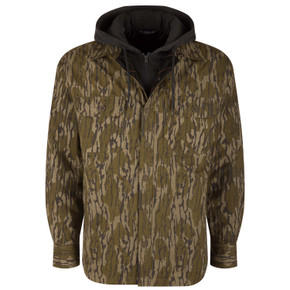 Image of the Drake Waterfowl The Campfire Flannel Hoodie in Mossy Oak Original Bottomland