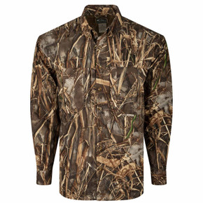 Drake Waterfowl EST Vented Camo Wingshooter's Shirt Front Image in Realtree Max 7