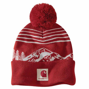 Carhartt Knit Pom Mountain Beanie - Crabapple