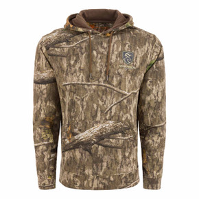 Drake Waterfowl Non-Typical Three-End Camo Hoodie Front Image in Mossy Oak Country Roots