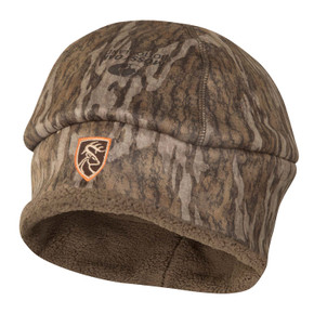 Drake Waterfowl Youth Sherpa Silencer Beanie Image in Mossy Oak Bottomland