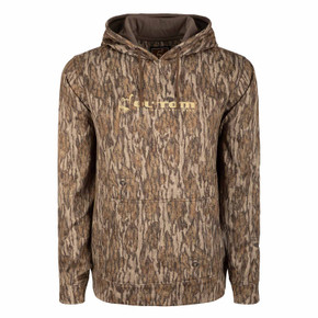 Drake Waterfowl Men's Performance Camo Hoodie Image in Mossy Oak Bottomland