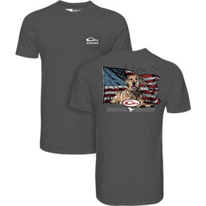 Image of the Drake Waterfowl Americana Yellow Lab Short-Sleeve T-Shirt in Graphic Heather