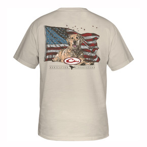 Drake Waterfowl Americana Yellow Lab Short-Sleeve T-Shirt Back Image