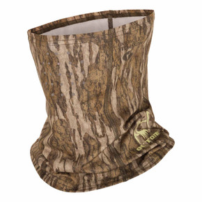 Drake Waterfowl Performance Stretch-Fit Half Mask Image in Mossy Oak Bottomland.