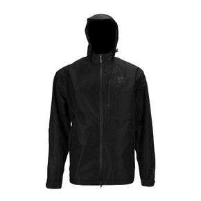 hood up image of Rogers Sporting Goods Storm Stopper Rain Shell in Black.