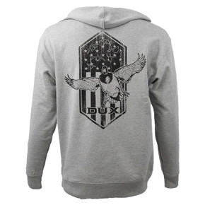 DUX Americana Midweight Hoodie Back Image in Grey