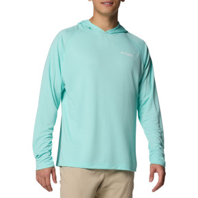 Columbia PFG Solar Stream Hoodie Front Image in Gulf Stream