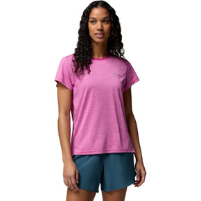 Columbia Women's BlueVista Hill Short-Sleeve Crew Image in Fuchsia Heather