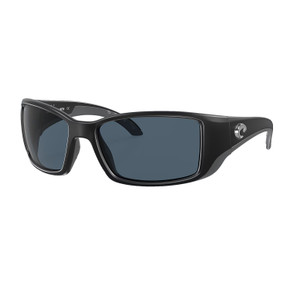 Costa Blackfin 580 Polycarbonate Polarized Sunglasses Image in Matte Black Gray Lens Main Image