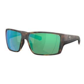 Costa Reefton Pro Series 580 Glass Polarized Sunglasses Image in Green Mirror 580G Matte Tortoise