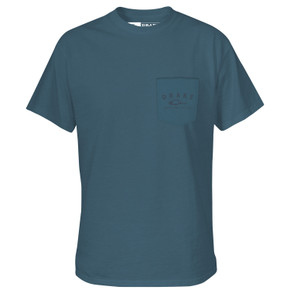 Drake Waterfowl Tall Oak T-Shirt Front Image in Coronet Blue Light Heather