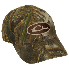 Drake Waterfowl Cotton Camo Hat Front Image in Realtree Max 7