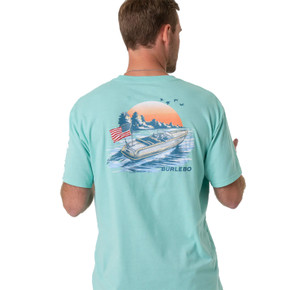 Burlebo Lake Weekend T-Shirt Back Image in Island Reef