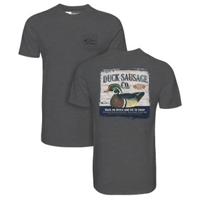 Image of the Drake Waterfowl Duck Sausage Co. Short Sleeve T-Shirt in Graphite Heather