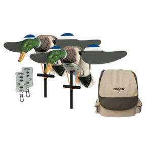 image of Lucky Duck Twin Pack 2.0 Mallard Spinning Wing Duck Decoys with Bag.