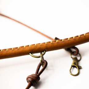 Rolling Thunder Flatneck Leather Duck Call Lanyard Closeup Image