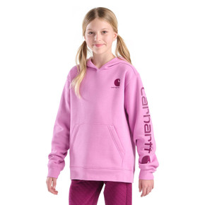 Carhartt Girls' Long Sleeve Graphic Sweatshirt Image in Dark Pink
