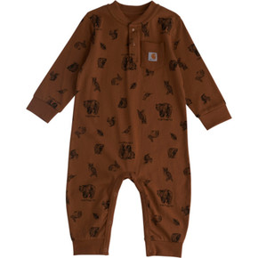 Carhartt Infant Long Sleeve Wildlife Print Coverall image in Carhartt Brown
