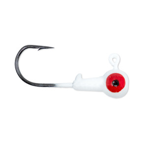 Image of Rogers Ball Head Jigs 1/16oz in White - Red Eye