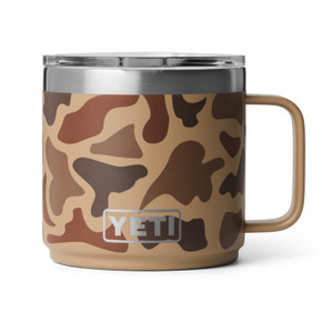 Yeti Rambler 14 oz. Stackable Mug with Durasip Ceramic Lining Image in Wetlands Camo
