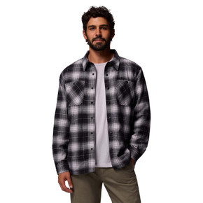 Columbia Cornell Woods Fleece Lined Shirt Jacket Image in Black Lumberjack Tartan