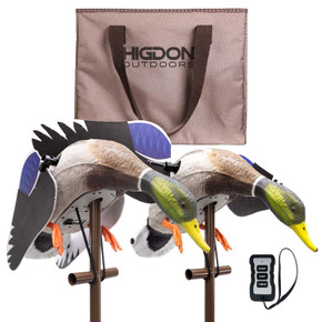 Higdon Outdoors Flasher PRO Drake/Drake Combo with Remote and Two-Slot Decoy Bag Image.