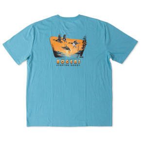 Image of the Rogers Sporting Goods Sunrise Scene T-Shirt in Maui Blue