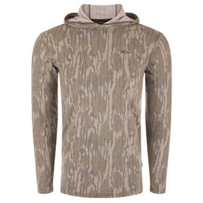 Image of the Drake Waterfowl Tri Blend Long-Sleeve Hoodie in Mossy Oak Original Bottomland