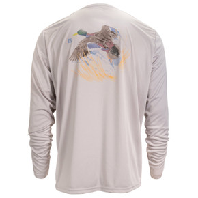 Image of Rogers Watercolor Mallard Management Long Sleeve Tee in Wind Chime
