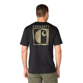 Image of the Carhartt Irvine Relaxed Fit Block Camo T-Shirt in Black