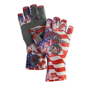 Image of the Fish Monkey Half-Finger Guide Sun Protection Fishing Glove in Americano
