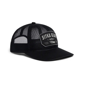 Image of the Sitka Wingman Mesh Mid Pro Trucker in Sitka Black