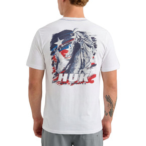 Back Image of the Huk Performance Fishing America 250 Fish & Flag Tee.