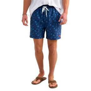 Image of the Huk Pursuit USA Printed Volley Short in Navy